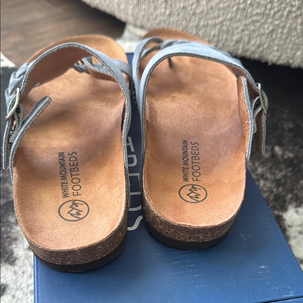 White Mountain Braided Blue Sandals - Picture 6 of 6